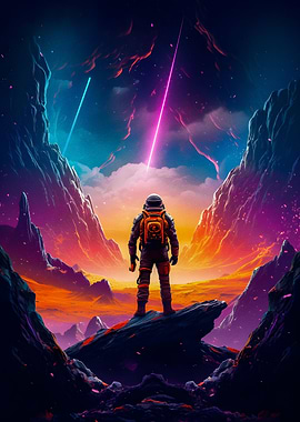 Astronaut colorful view