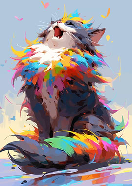 Colorful Laughing Cat