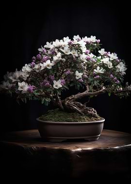 White Flower Bonsai Tree