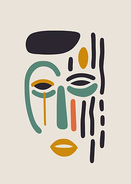 Abstract Native Face Art
