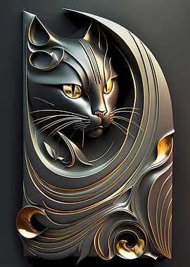 Royal King Cat Art Deco