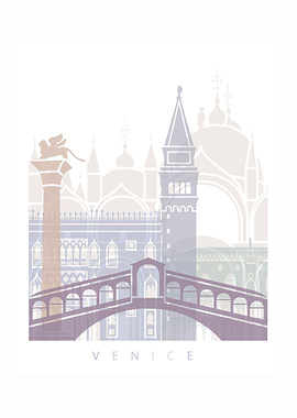 Venice skyline pastel