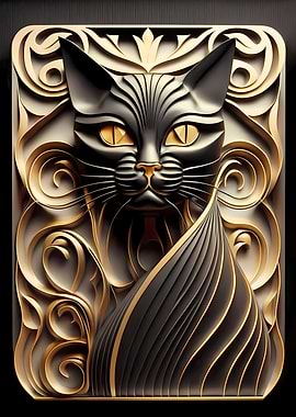 Monarch Cat Art Decoration