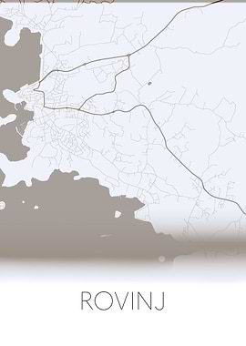 Rovinj Croatia white map