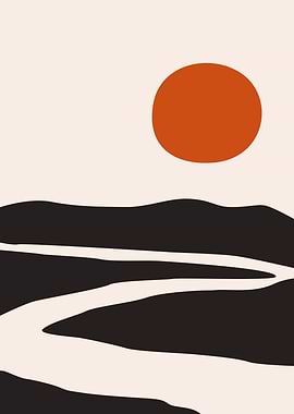 Abstract Landscape River