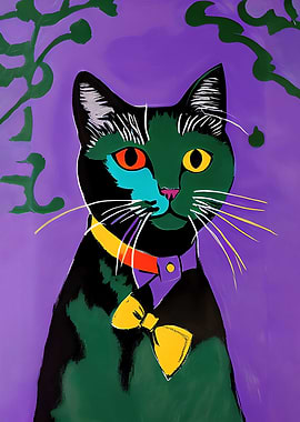 Purple Cat Poster