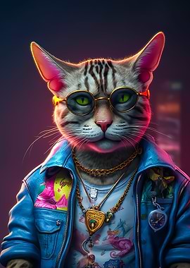 A anthropomorphic cat