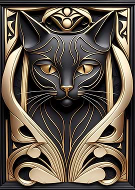 Elegant Cat Art Decoration