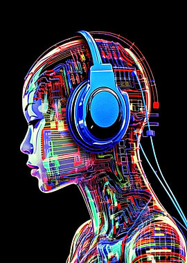 Girl head futuristic