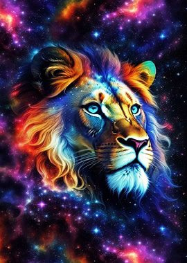 Fantasy Lion Nebula Face