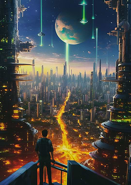 A man view beatiful city