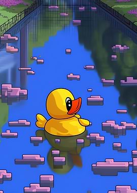 yellow duck in the pond