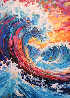 Kanagawa Wave Abstract