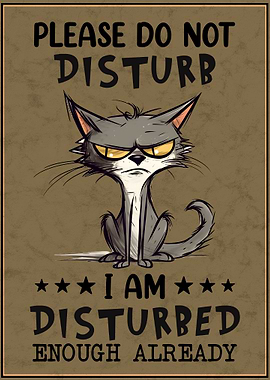 Funny Cat Poster Vintage