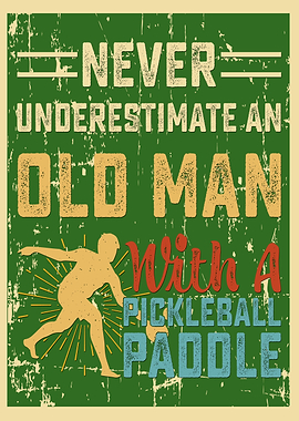 Old man with a pickleball