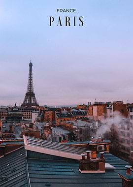 Paris Rooftop View Poster