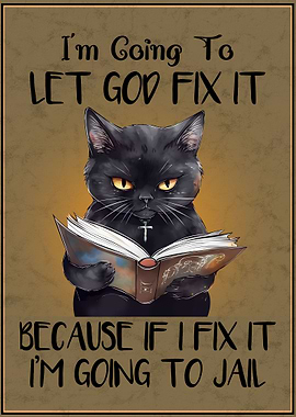 Funny Cat Poster Vintage