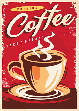 Premium Coffee retro sign