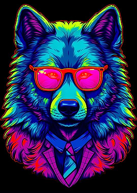 Colorful Wolf