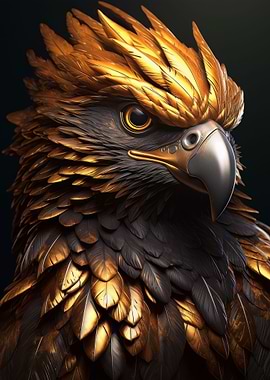 gold eagle in black
