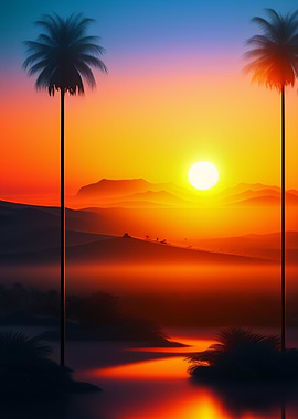 Sunset Palm Bliss