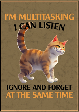 Funny Cat Poster Vintage