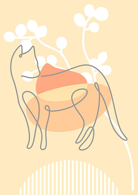 Line art animal minimalist