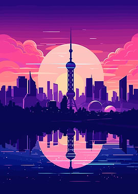 City Synthwave Retro