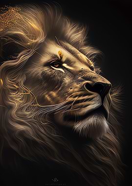 Black and Gold Lion