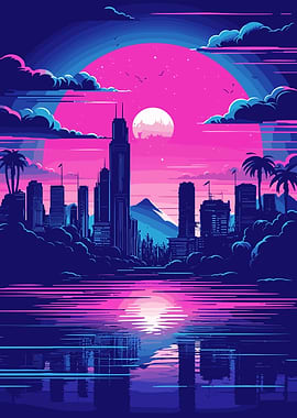 City Synthwave Retro