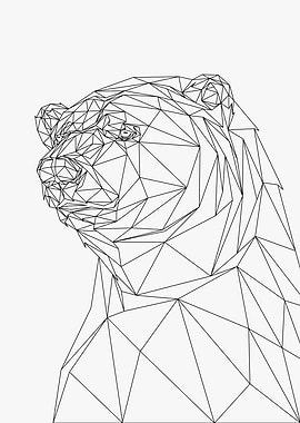 Polar Bear Poly Wireframe