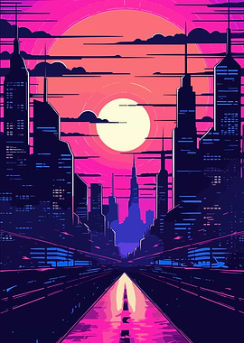 City Synthwave Retro