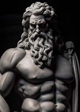 Zeus Statue Watercolor