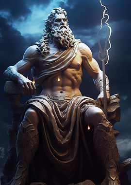 Zeus Statue Watercolor