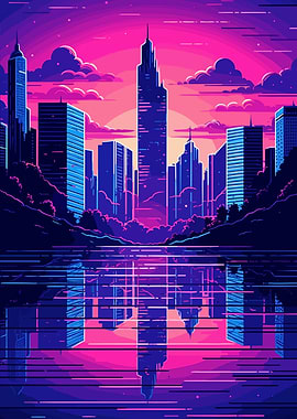 City Synthwave Retro