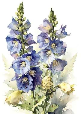 Delphinium Flower Painting