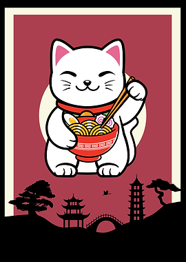 Kawaii Anime Cat Ramen