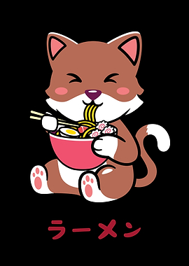 Inu Dog Eating Ramen