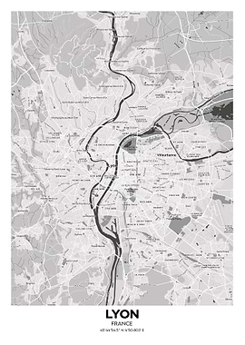 Lyon France streetmap