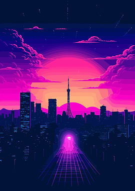 City Synthwave Retro