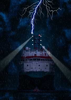 Ship Battling the Storm