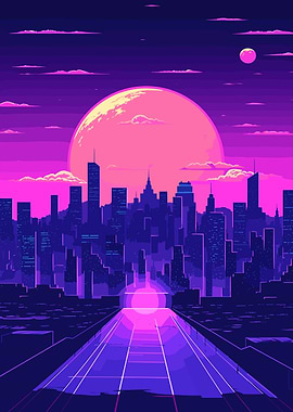 City Synthwave Retro