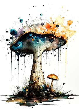 watercolor mushroom