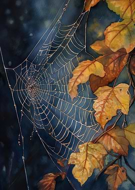 Spiderweb In Autumn