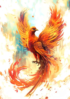 Phoenix Watercolor Bird