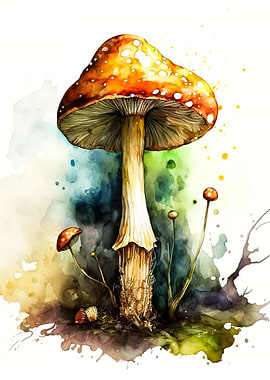 watercolor mushroom