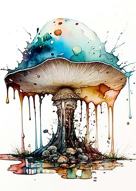 watercolor mushroom