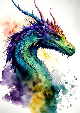 watercolor dragon