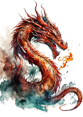 watercolor dragon