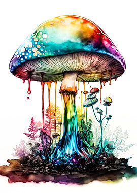 watercolor mushroom